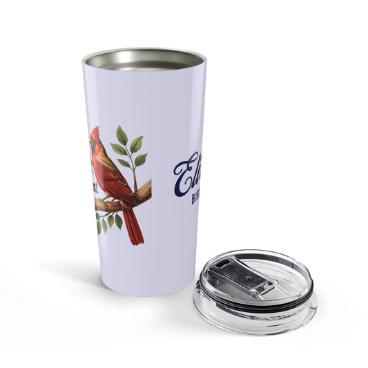 "Coffee, Cardinals, and Contentment" Personalized Tumbler, Lavender Gray