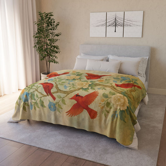 Vintage Cardinal Garden Throw