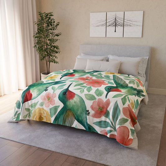 Hummingbird & Hibiscus Garden Throw