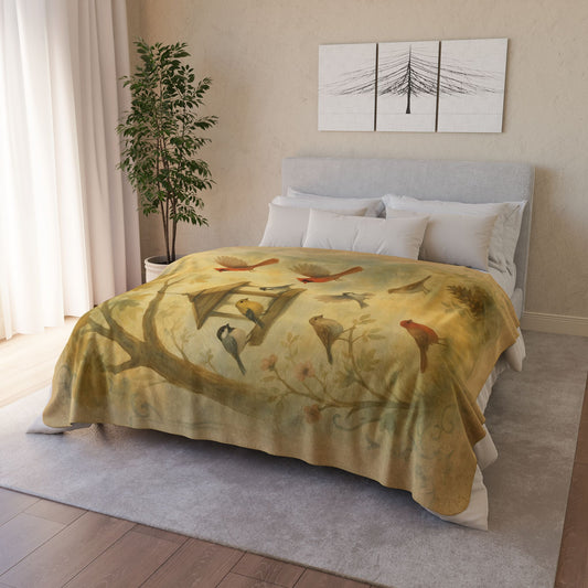 Feeder Friends Fleece Sherpa Blanket