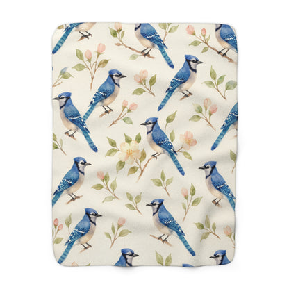 Blue Jay Meadow Sherpa Fleece Blanket