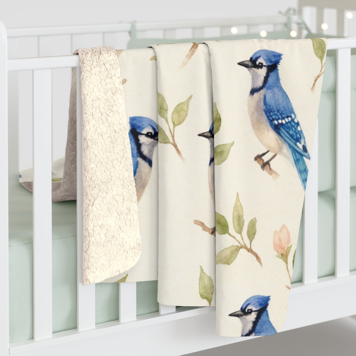 Blue Jay Meadow Sherpa Fleece Blanket