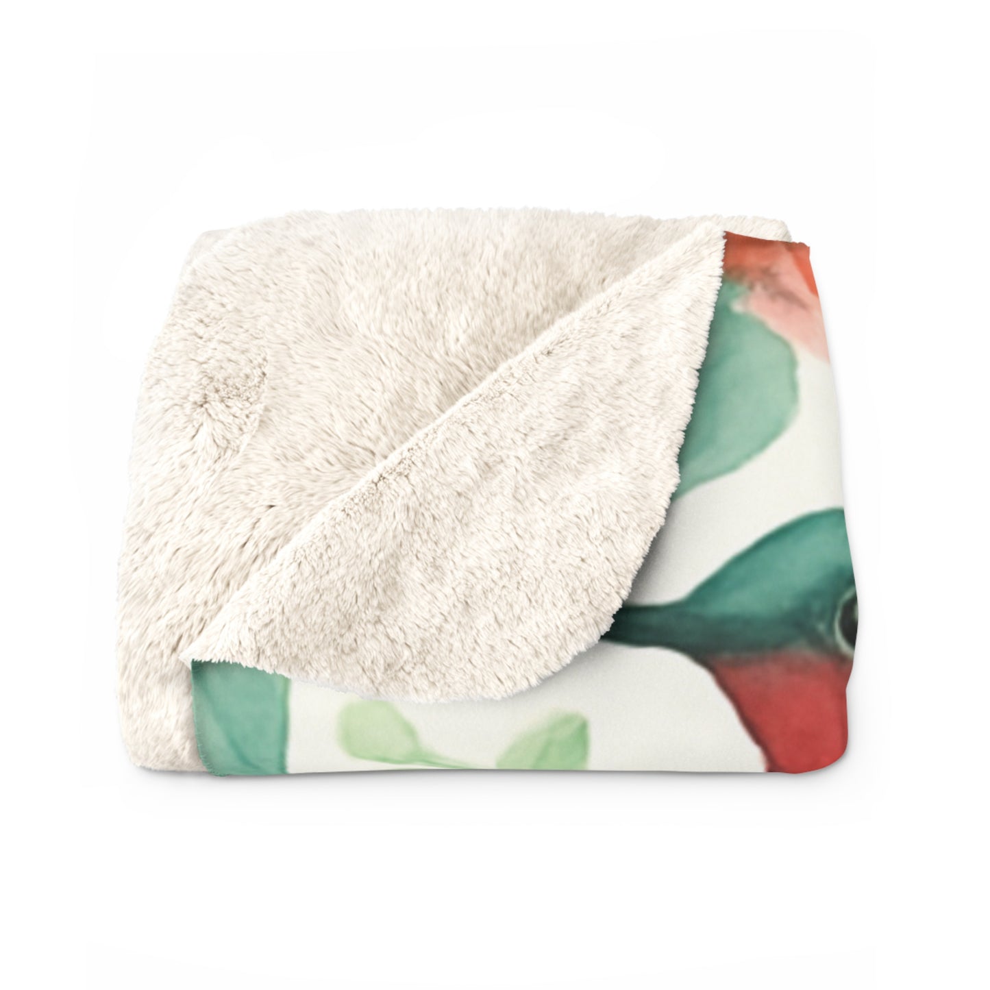 Ruby-throated Hummingbird Garden Sherpa Fleece Blanket