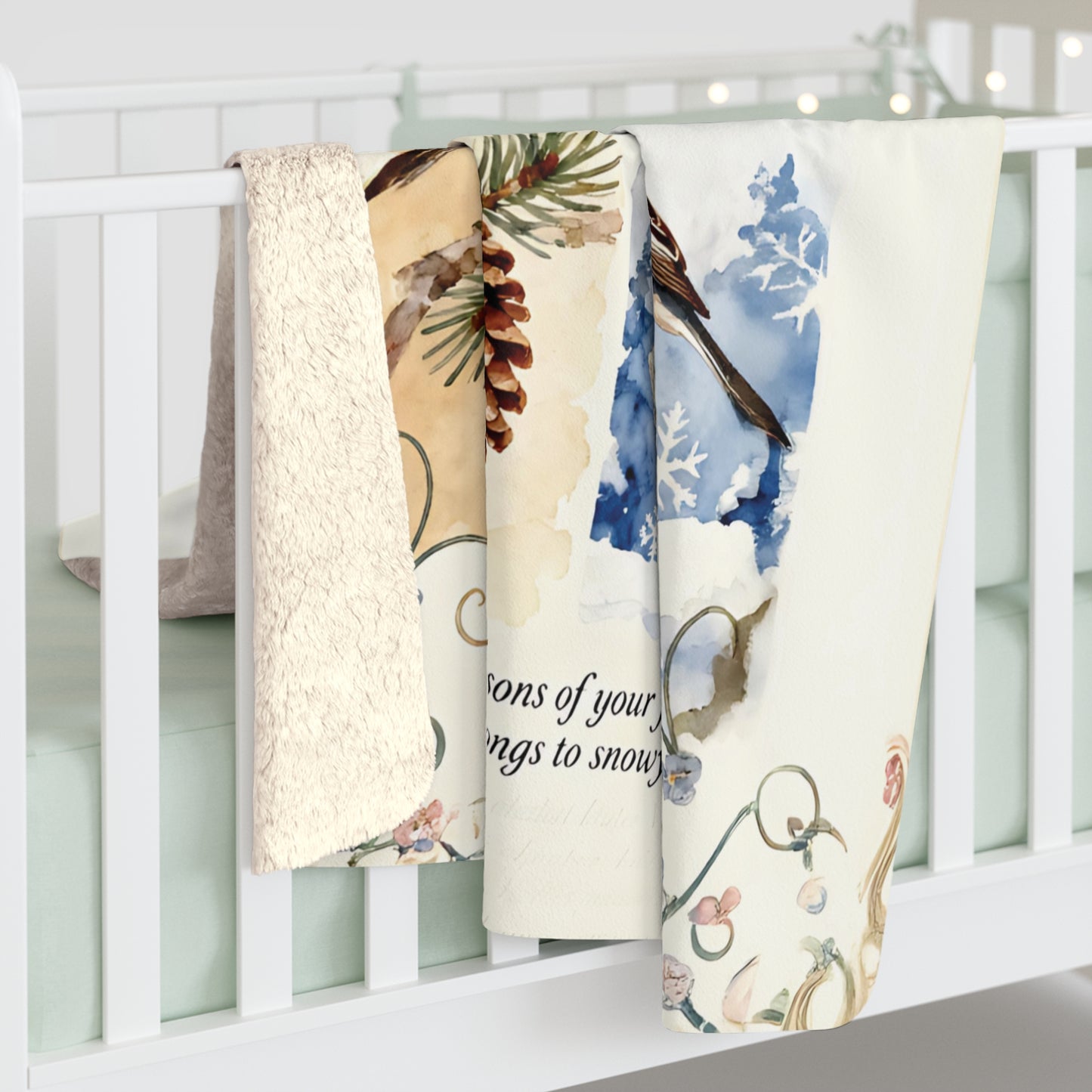 Seasons of the Feeder Fleece Sherpa Blanket