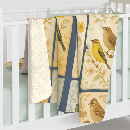 Backyard Quilt Fleece Sherpa Blanket