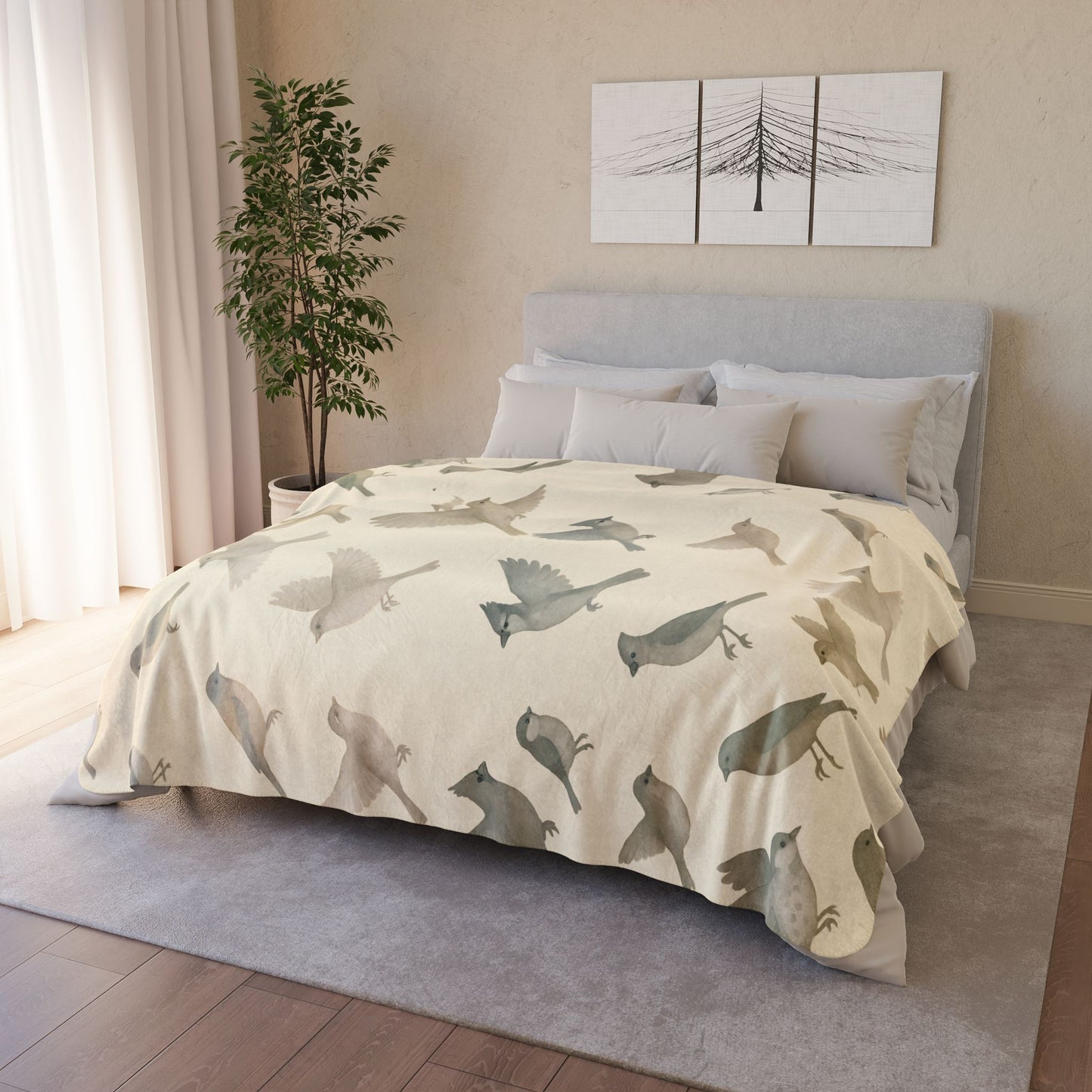 Soft Meadow Sketch Throw
