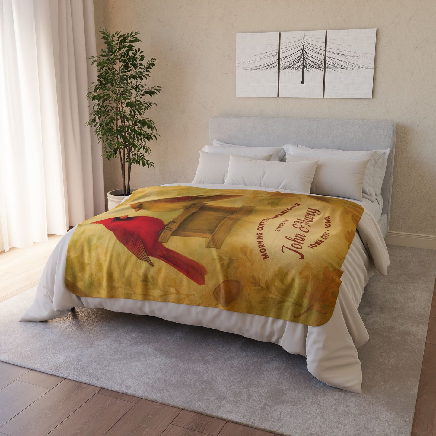 "Lovebirds" Anniversary Throw (Personalized)