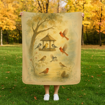 Feeder Friends Fleece Sherpa Blanket