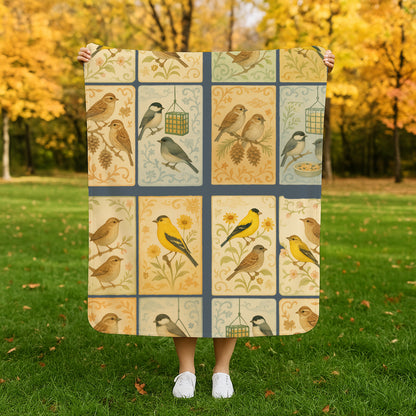 Backyard Quilt Fleece Sherpa Blanket