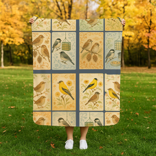 Backyard Quilt Fleece Sherpa Blanket